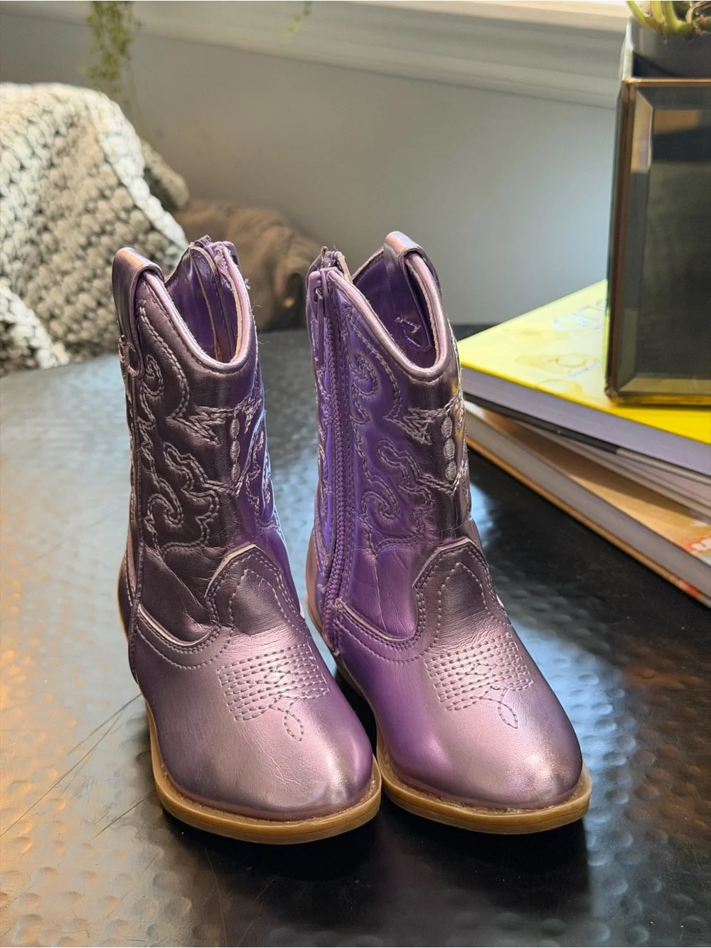 Tucker + Tate Metallic Purple Girls' Cowboy Boots